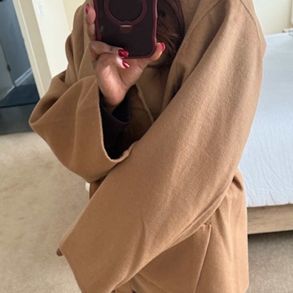 LAMARQUE Mekia Belted Double-Face Wool Oversized Wrap Coat - Picture 4 of 16